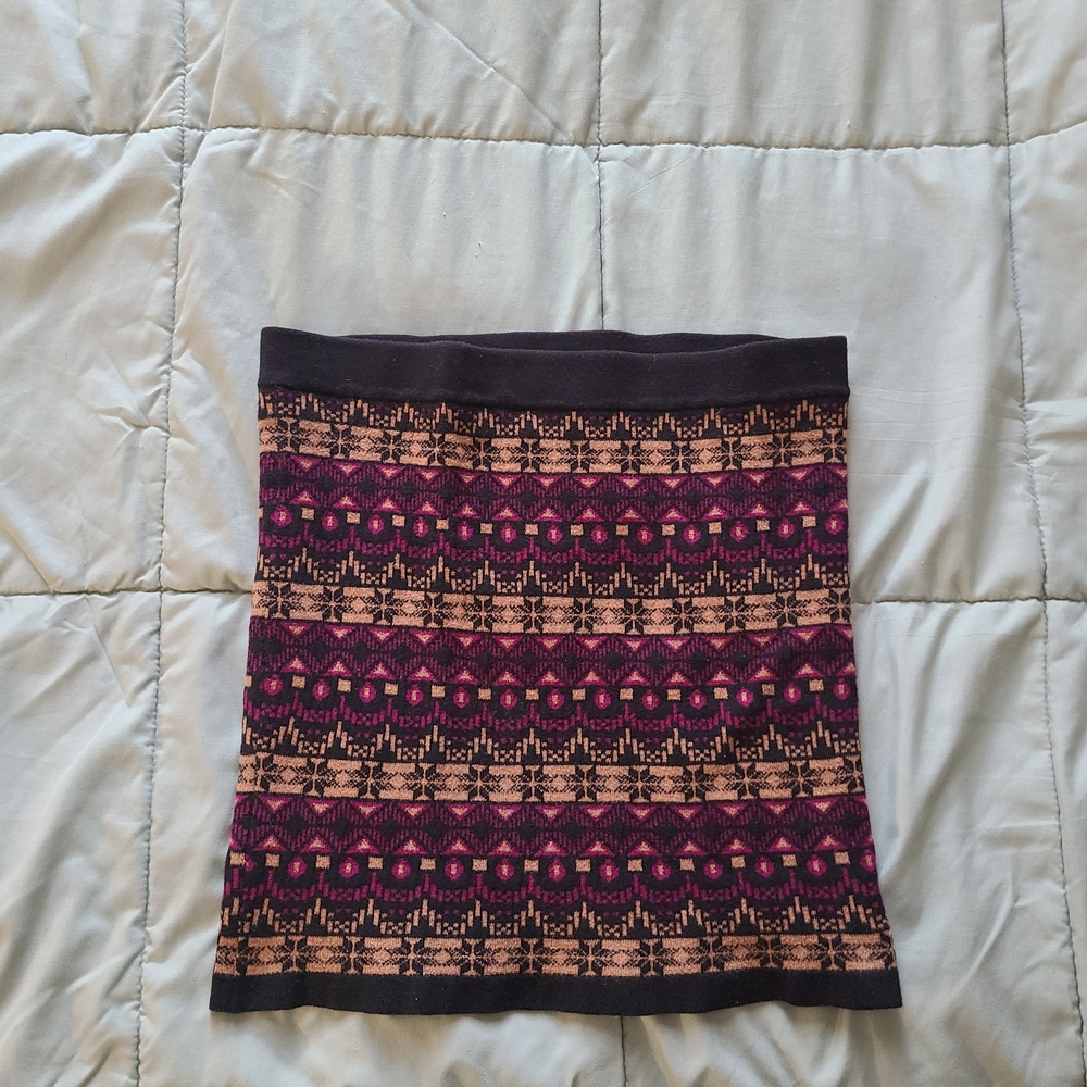 Forever 21 Black and Pink Patterned Skirt